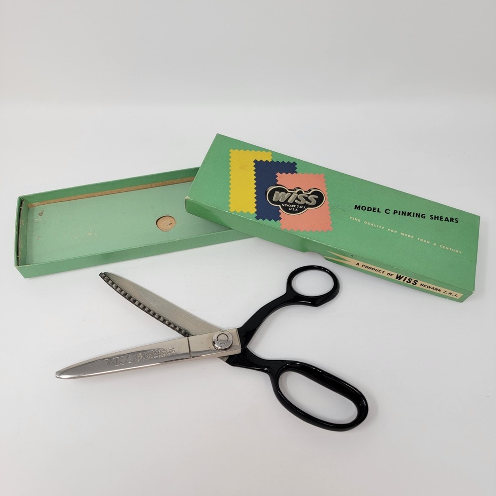 Vintage Wiss Pinking Shears Model CB9 + Original Box Sewing Scissors Dressmaking - Picture 4 of 16